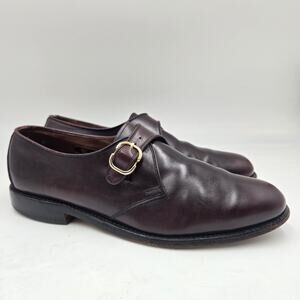 Allen Edmonds Men’s Shoes Single Monk Strap 8.5 D Brown Oxblood Standish Dress